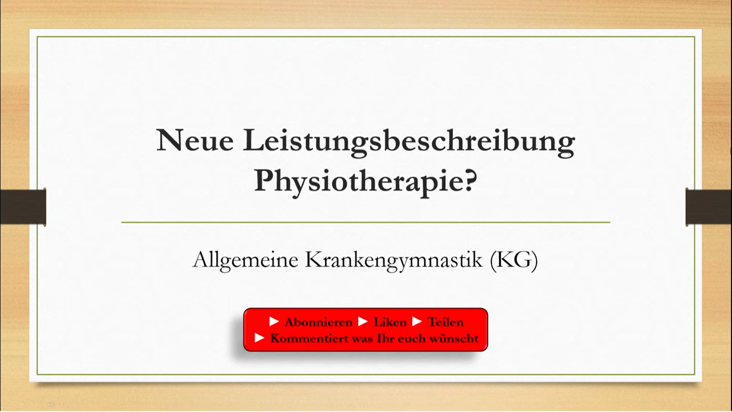 Neue Leistungsbeschreibung Physiotherapie?